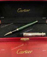 Imitation Cartier Santos Rollerball pen Silver and Green Best gift